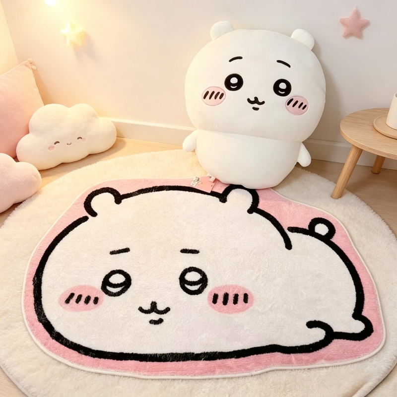 Home Bathroom Rugs - Tapete de Pelúcia Quente Chiikawa Anime