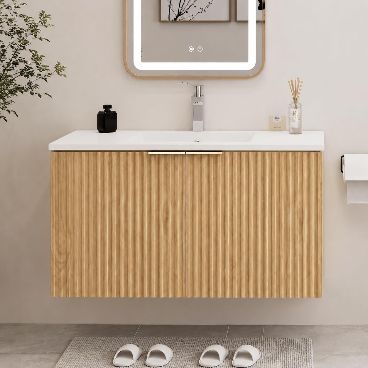 Home Bathroom Cabinets - Armário de Banheiro Flutuante Moderno com