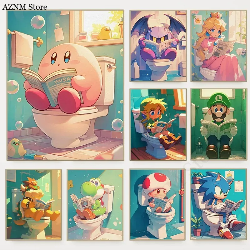 Home Bathroom Pictures - Engraçado banheiro dos desenhos animados cartaz