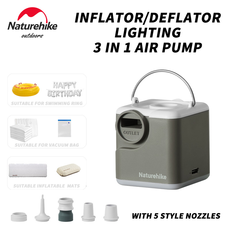 Bathtub Pillow Inflatable - Bomba Infladora/Desinfladora Naturehike para Colchão Inflável,