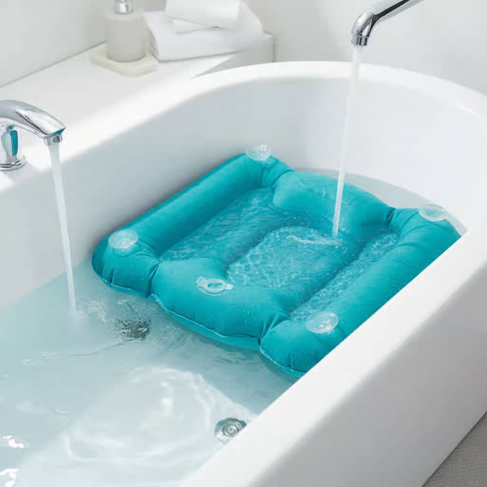 Bathtub Pillow Inflatable - Almofada de Banheira Inflável com Acabamento