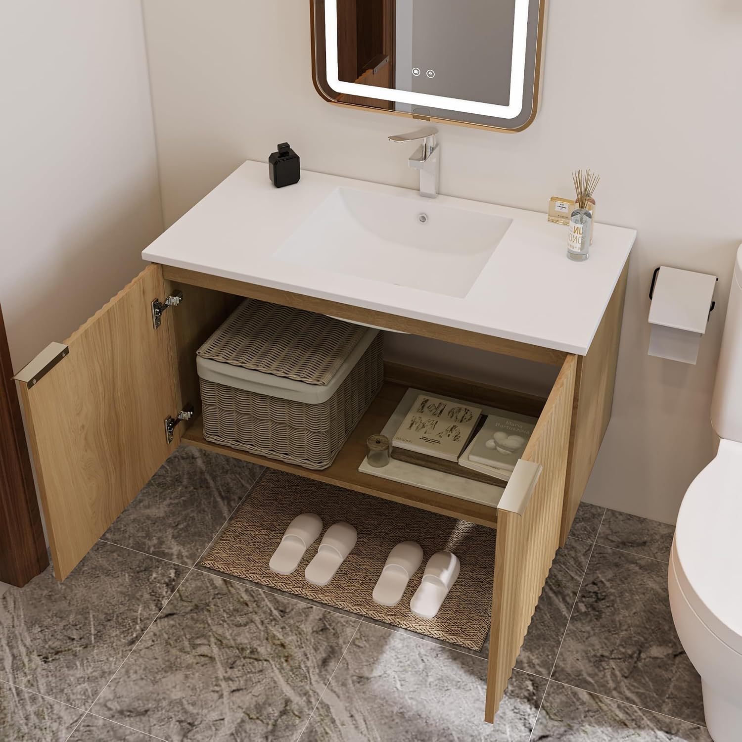 Armário de Banheiro Flutuante  - Home Bathroom Cabinets avaliação e preço