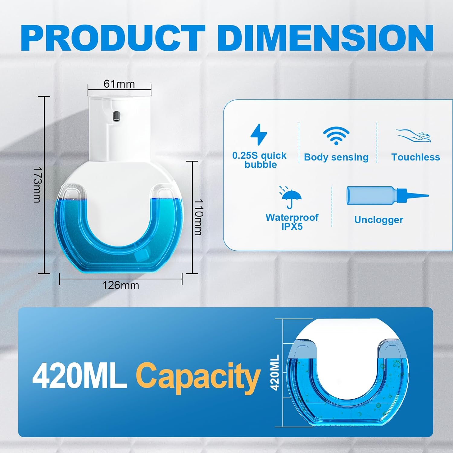 420ml grande capacidade touchl - Soap Dispenser Pump avaliação e preço