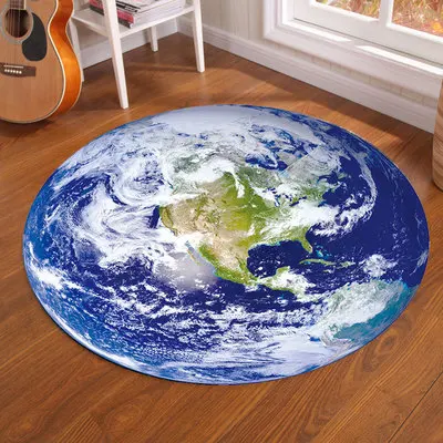 Galáxia terra lua tapete redon - Home Bathroom Rugs avaliação e preço