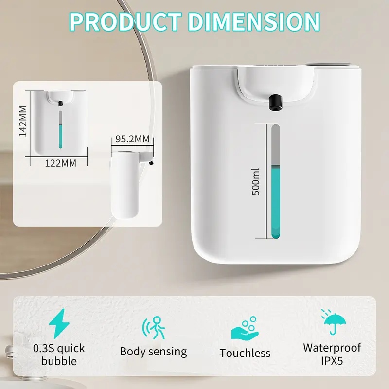 500ml grande capacidade 9 níve - Soap Dispenser Pump avaliação e preço